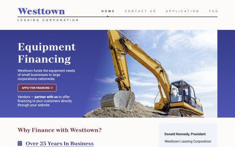 New Website for Westtown Leasing Corporation